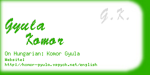 gyula komor business card